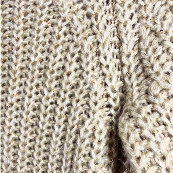 ANTHROPOLOGIE KNITTED & KNOTTED Gold Sparkle Sequined Sweater, Size Small - Picture 5 of 11